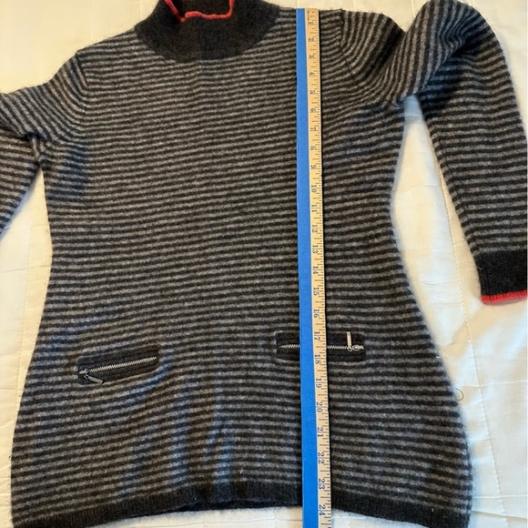PECK & PECK  Cashmere Women's Gray Striped Sweater Tunic  Size L. (A4 - Picture 11 of 11